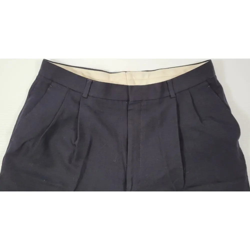 CB) Bill Blass Menswear Men's Suit Pants Black Pleated Trousers 34.5